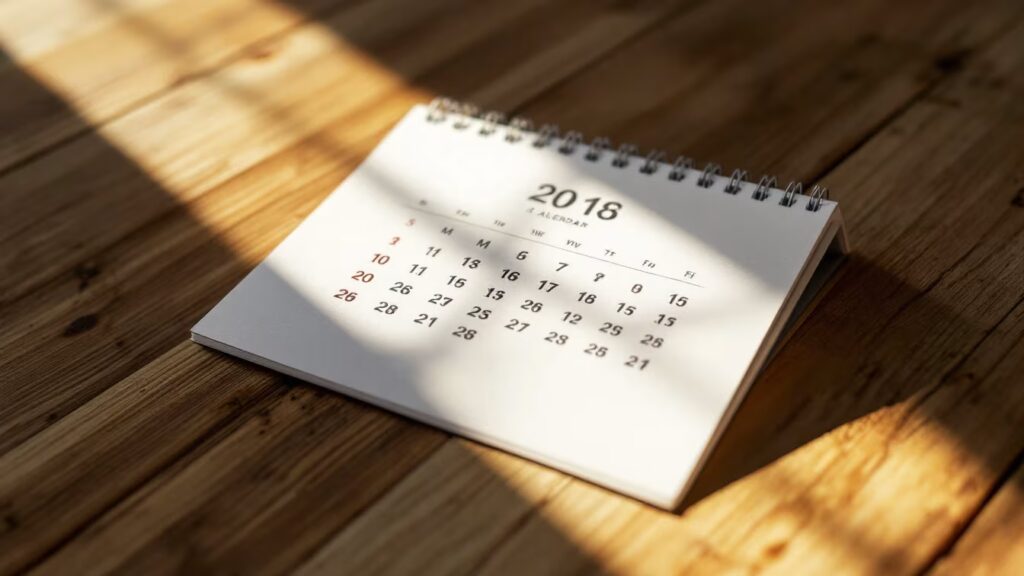 Un calendrier éditorial avec peu de cartes choisies, des dates reliées à l’offre et des notes visibles prêtes à servir.