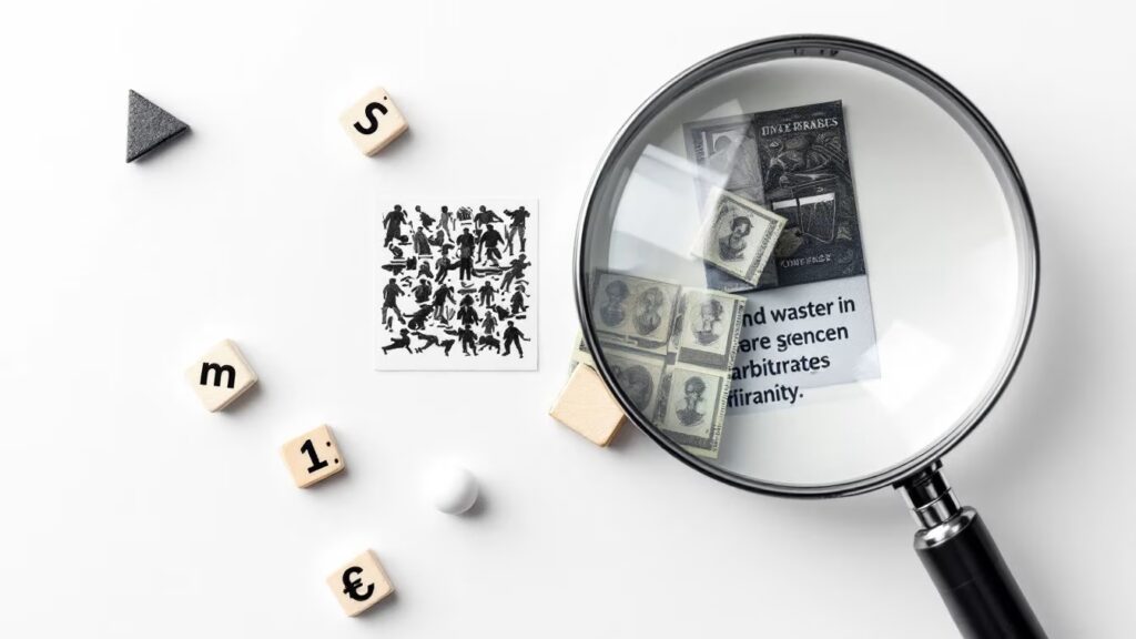 Une matrice 2x2 sur tableau blanc montre des pastilles repositionnables, une loupe et des flèches de tri, pour illustrer un arbitrage révisable.